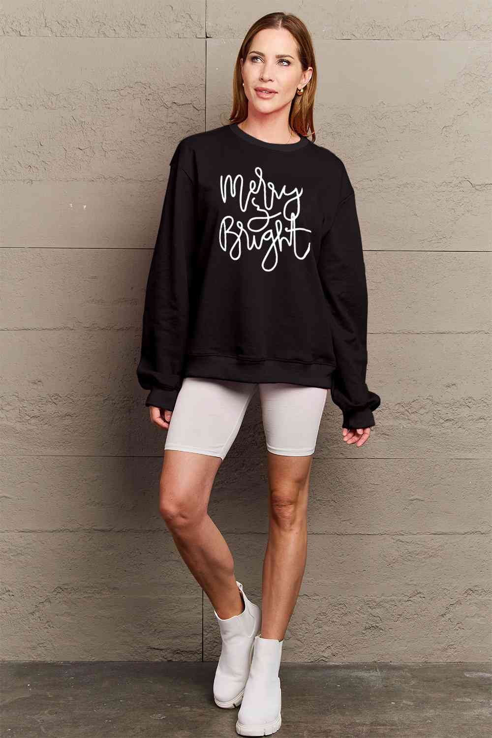 MERRY AND BRIGHT Graphic Sweatshirt