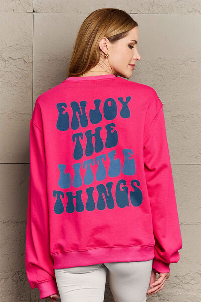 Simply Love ENJOY THE LITTLE THINGS Round Neck Sweatshirt