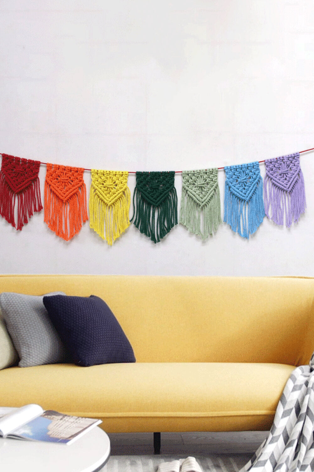 Rainbow Fringe Wall Hanging