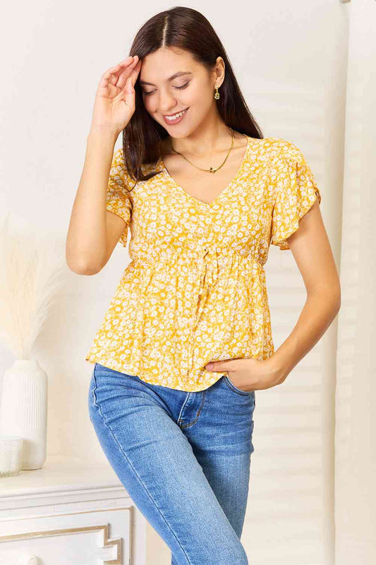 Sunshine Floral Babydoll Top - RTS