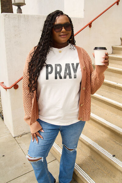 Simply Love PRAY Round Neck Graphic T-Shirt