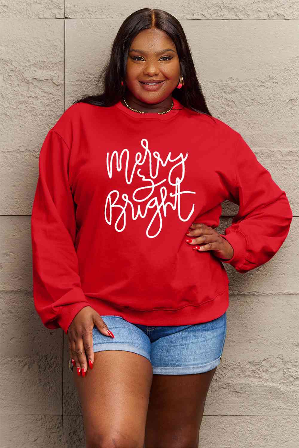 MERRY AND BRIGHT Graphic Sweatshirt