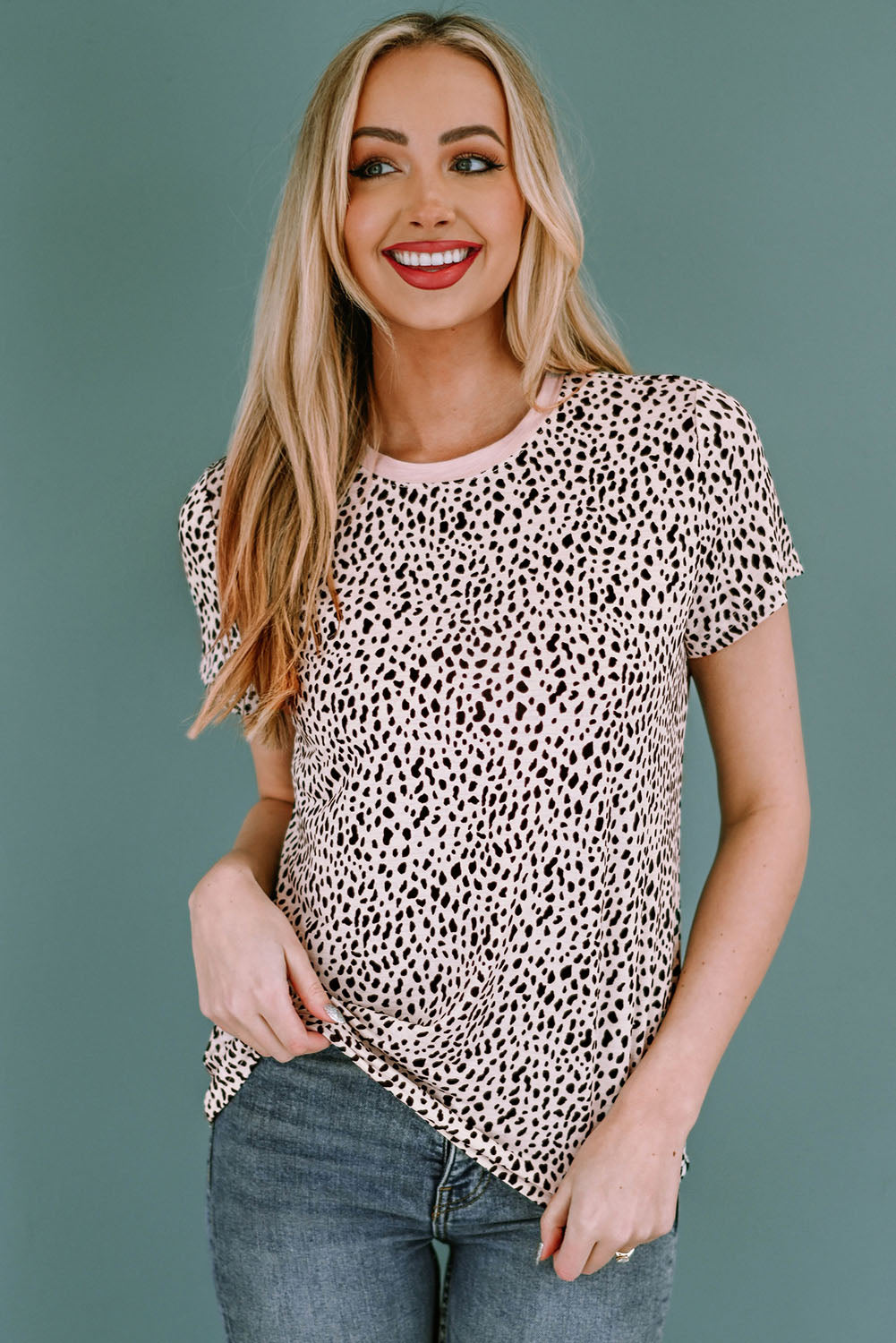 Animal Print Round Neck Tee