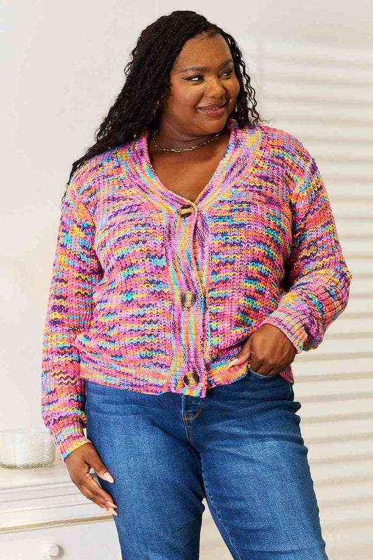 Rainbow Vibes Woven Long Sleeve Cardigan - RTS