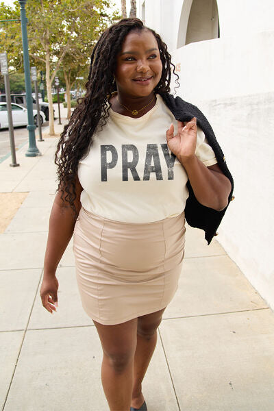 Simply Love PRAY Round Neck Graphic T-Shirt