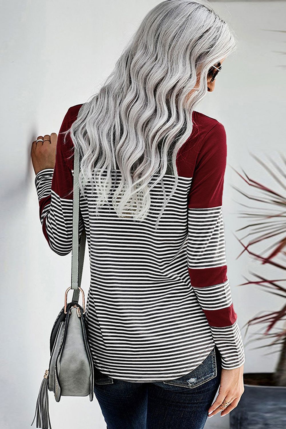 Striped Round Neck Long Sleeve T-Shirt