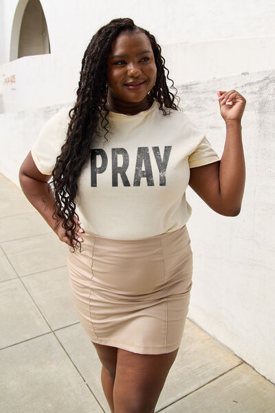 Simply Love PRAY Round Neck Graphic T-Shirt