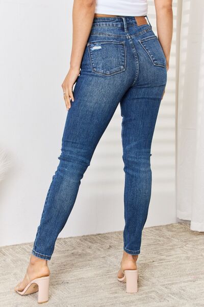 Judy Blue High Rise Distressed Slim Jeans