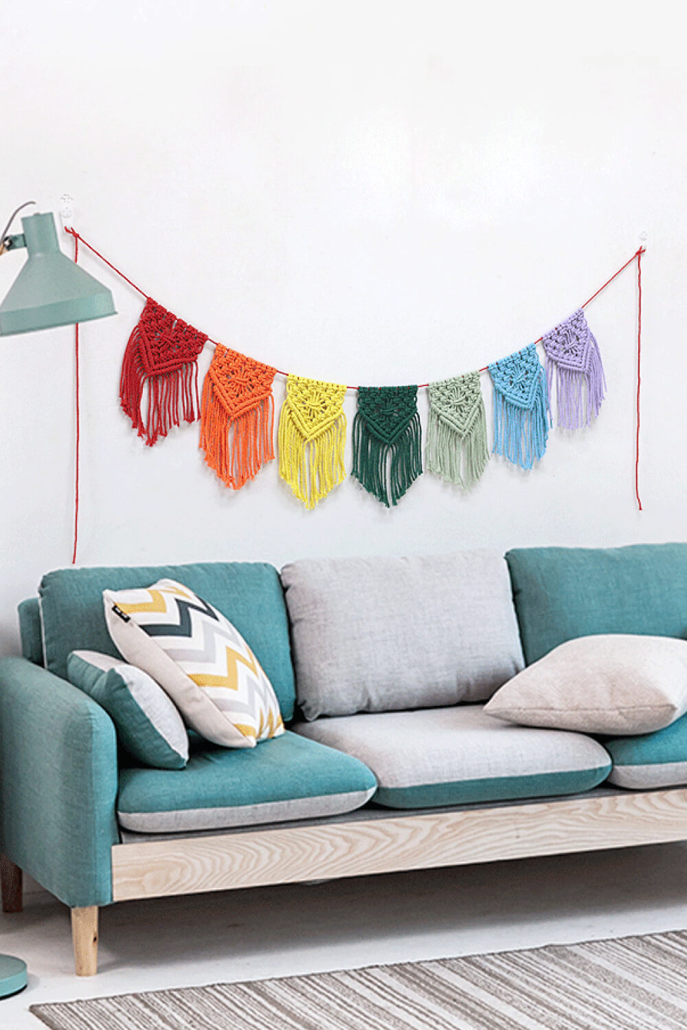 Rainbow Fringe Wall Hanging