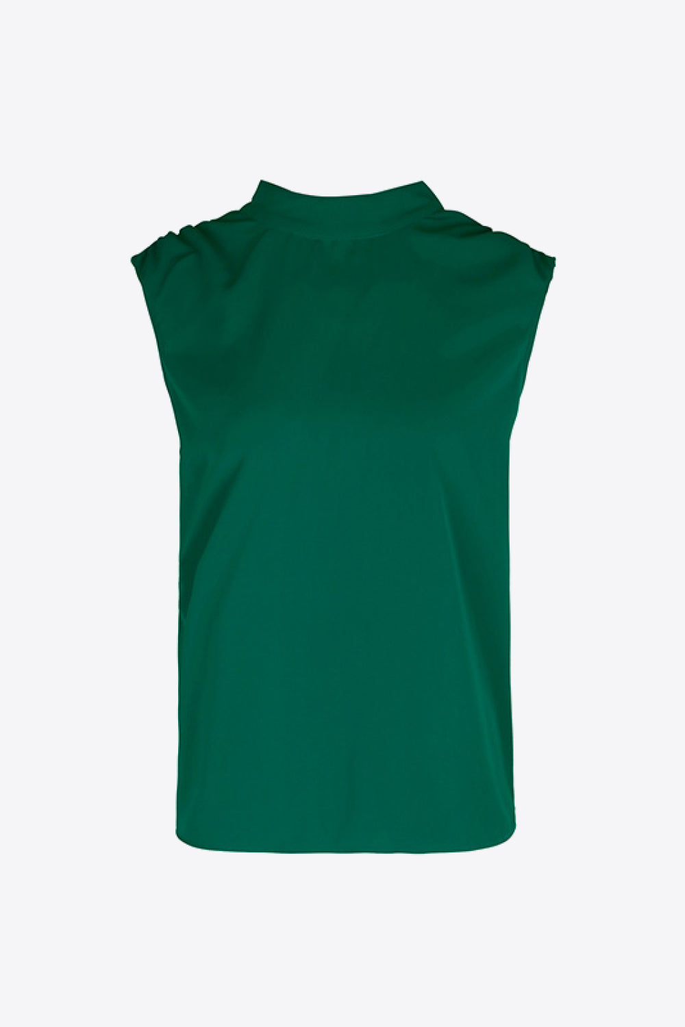 Green Bow Tied Mock Neck Blouse